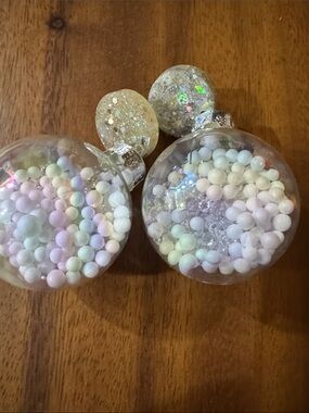 Clear Glass Ornaments with Pastel Foam Beads
